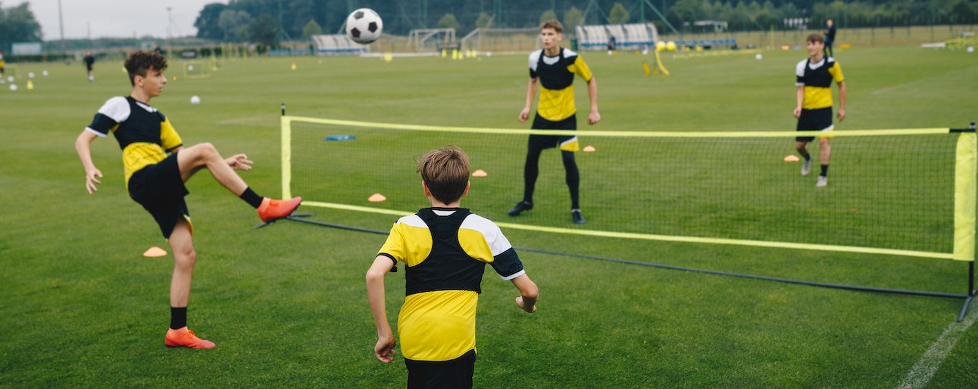 Practice first touch and ball control with soccer tennis