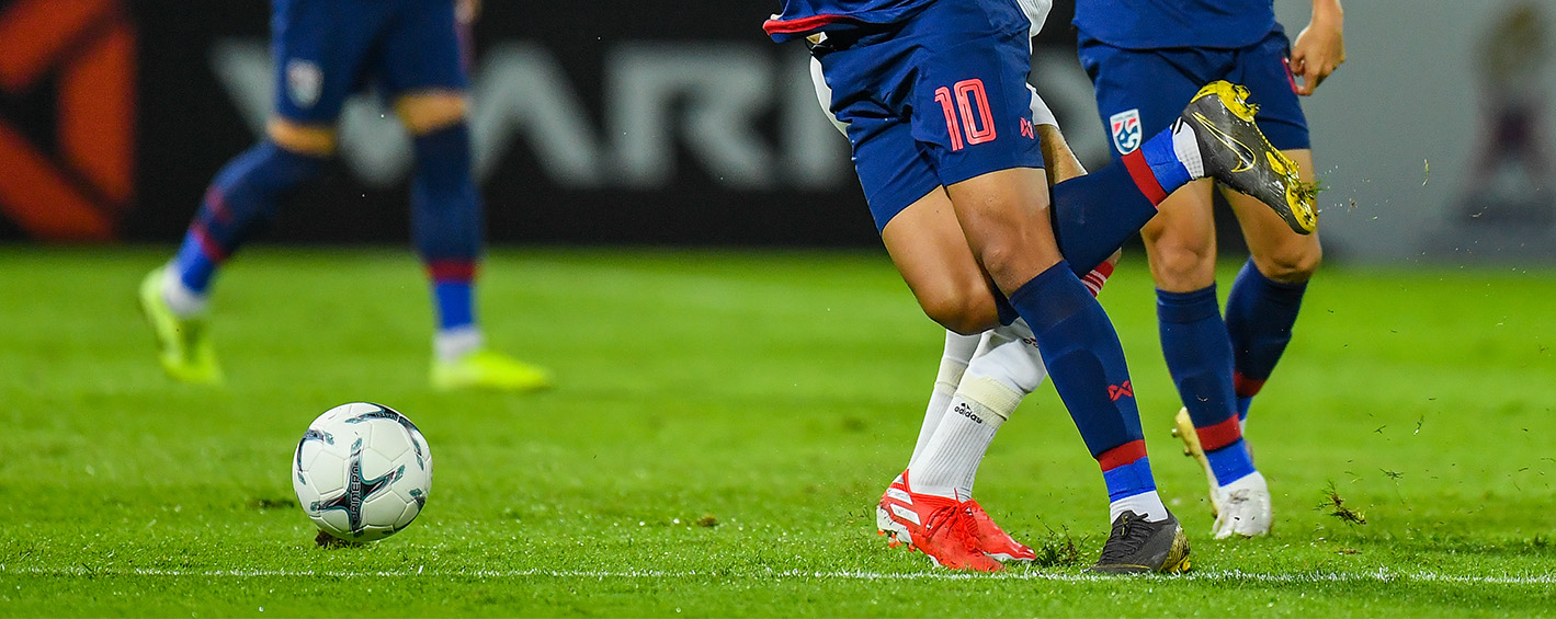 Players moving to keep possession