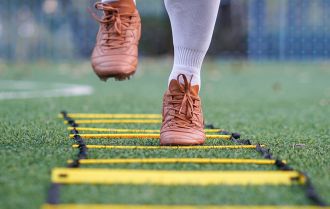 Using an agility ladder with soccer players