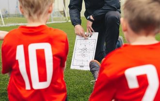 Tactics discussion with coach