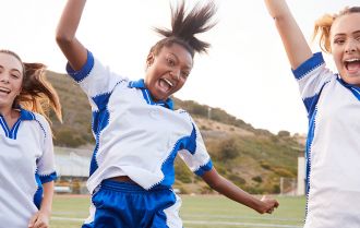 Scoring a goal celebration