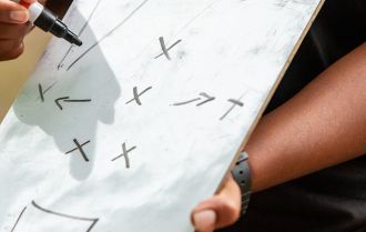 Coach directs play forward in this drill