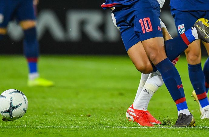 Players moving to keep possession