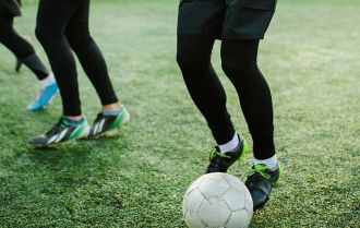 Players work on crossing and finishing