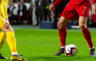 Players shield the ball from opponents Players shield the ball from opponents